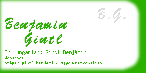 benjamin gintl business card